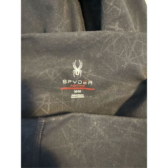 Spyder Black Web Athletic Leggings Size Medium - Picture 4 of 5